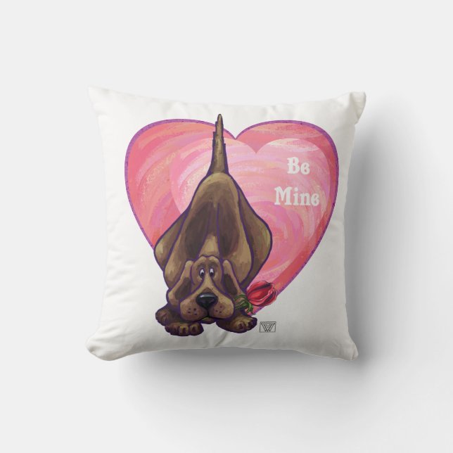 Hound Dog Valentine's Day Cushion (Front)