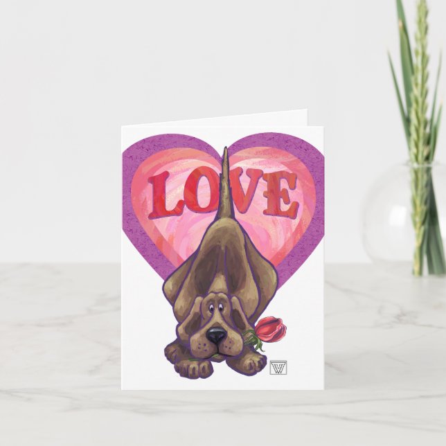 Hound Dog Valentine's Day Holiday Card (Front)