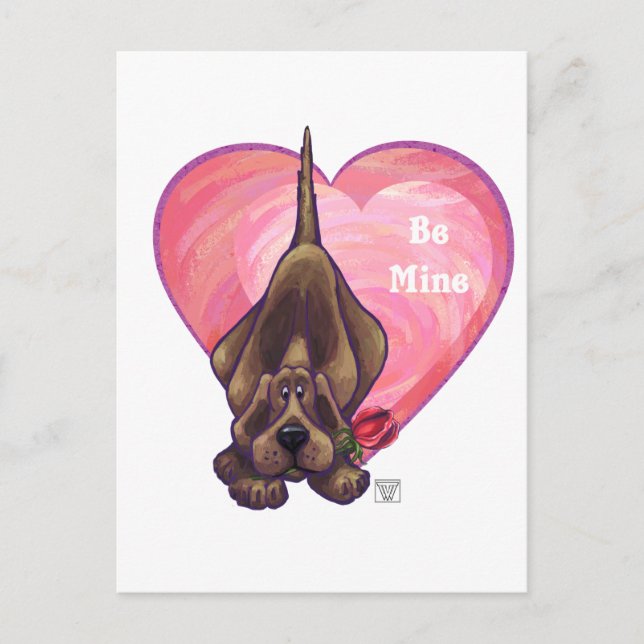 Hound Dog Valentine's Day Holiday Postcard (Front)