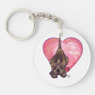 Hound Dog Valentine's Day Key Ring