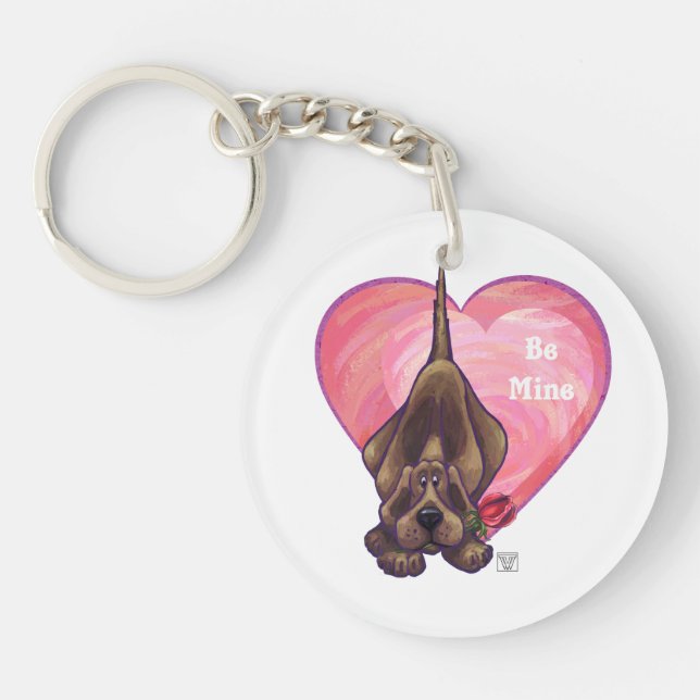 Hound Dog Valentine's Day Key Ring (Front)