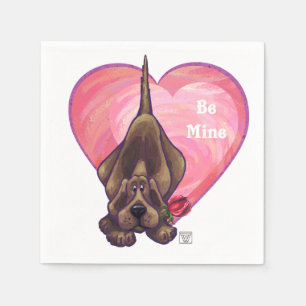 Hound Dog Valentine's Day Napkin