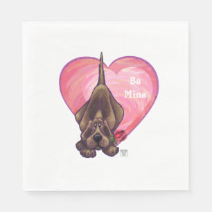 Hound Dog Valentine's Day Napkin