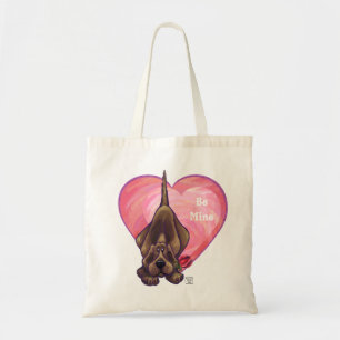 Hound Dog Valentine's Day Tote Bag