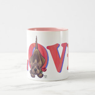 Hound Dog Valentine's Day Two-Tone Coffee Mug