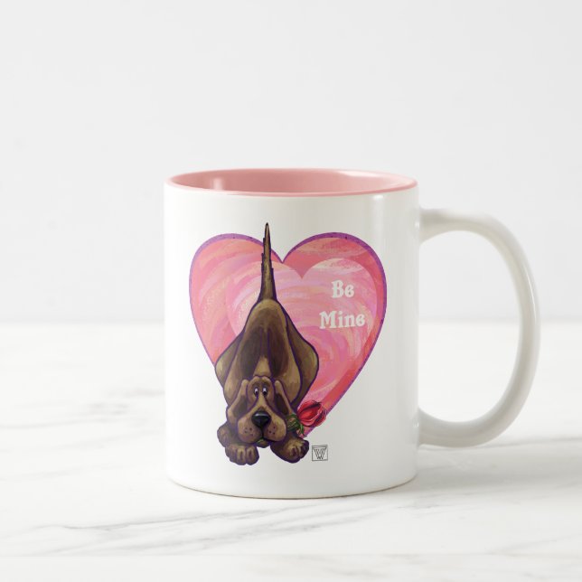 Hound Dog Valentine's Day Two-Tone Coffee Mug (Right)