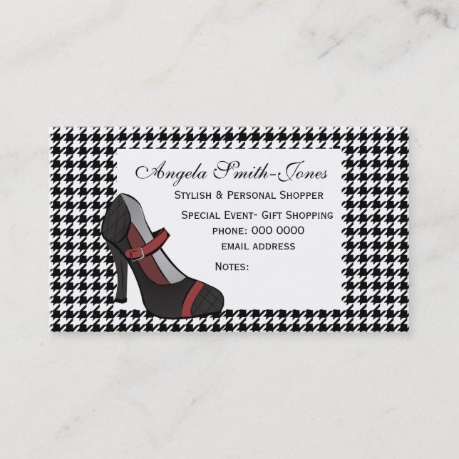 Hounds-tooth Heel! Business Card (Front)