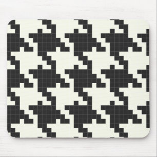 Hounds Tooth Pixel-Textured Mouse Mat