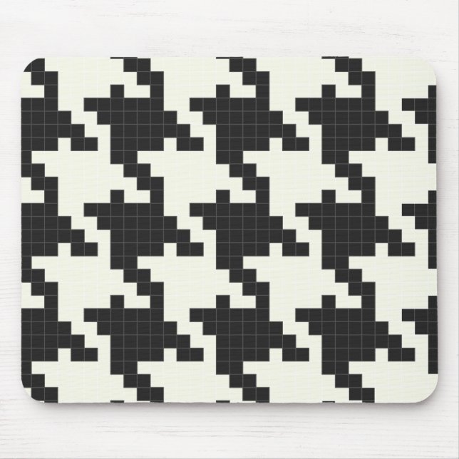 Hounds Tooth Pixel-Textured Mouse Mat (Front)