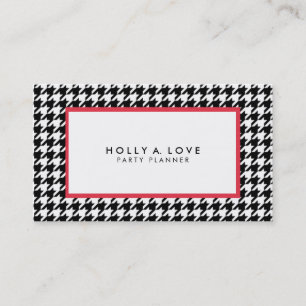 Houndstooth #2 Black & White Customisable Business Card