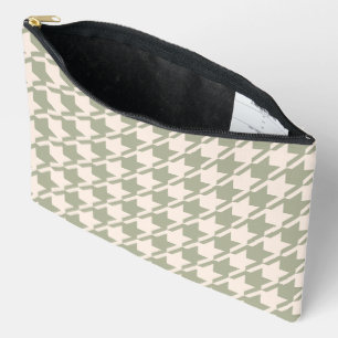 Houndstooth 2Way Green+Cream Big Pattern Accessory Pouch
