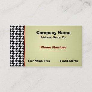 Houndstooth and Red Satin Ribbon Business Card