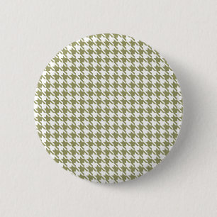 Houndstooth Avocado and White 6 Cm Round Badge