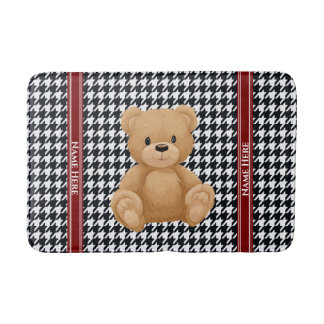 Houndstooth Bear Home, Bath Mat