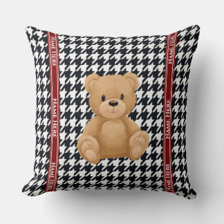 Houndstooth Bear Home, Cushion