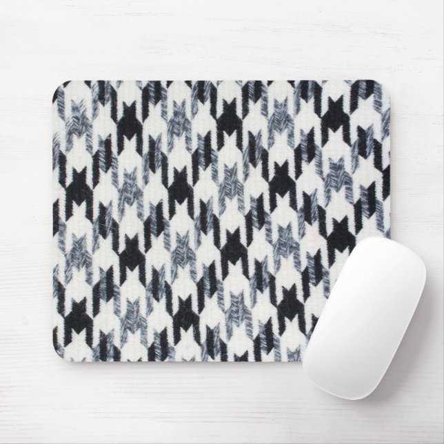 Houndstooth black and white pattern mouse mat (With Mouse)