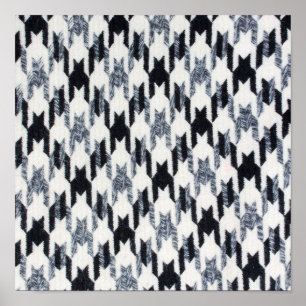 Houndstooth black and white pattern poster
