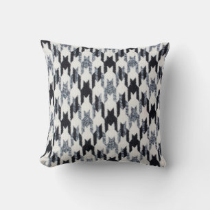 Houndstooth black and white pattern throw pillow