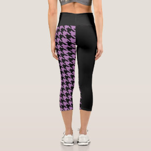 Houndstooth / Black Capri Leggings