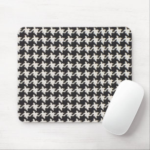 Houndstooth Black & White Pattern Mouse Mat