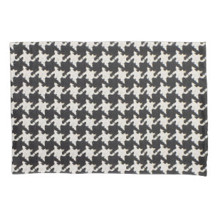 Houndstooth Black White Pattern Pillowcase