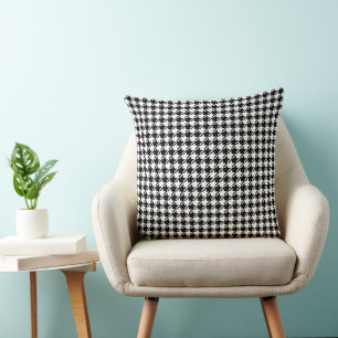 Houndstooth Black+White Rpt Pattern Cushion
