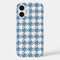 Houndstooth Blue+Cream Big Pattern
