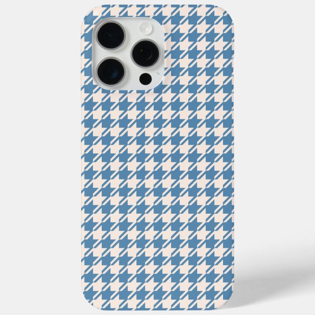 Houndstooth Blue+Cream Rpt Pattern Case-Mate iPhone Case (Back)