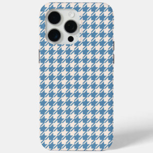 Houndstooth Blue+Cream Rpt Pattern iPhone 15 Pro Max Case