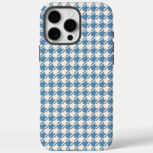 Houndstooth Blue+Cream Rpt Pattern iPhone 16 Pro Max Case