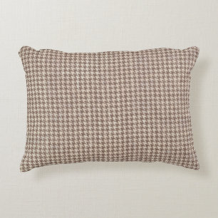 Houndstooth Brown Pattern Decorative Cushion