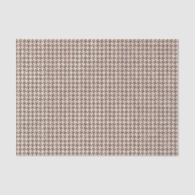 Houndstooth Brown Pattern Tissue Paper (Front)