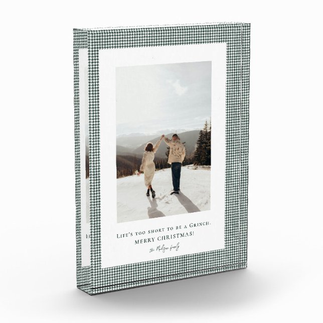 Houndstooth Brunswick Green frame photo  Block (Left)