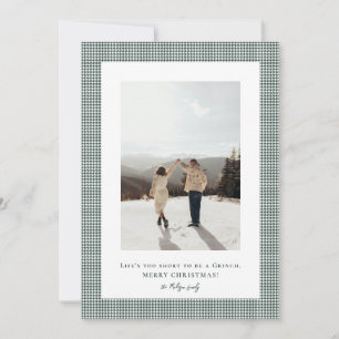 Houndstooth Brunswick Green frame photo  Holiday Card
