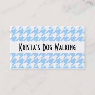 Houndstooth Business Card - Dog Preppy Blue