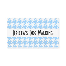 Houndstooth Business Card - Dog Preppy Blue