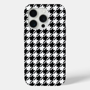 Houndstooth BW Rpt Pattern iPhone 15 Pro Case