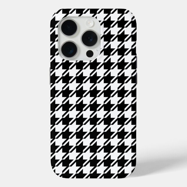 Houndstooth BW Rpt Pattern Case-Mate iPhone Case (Back)