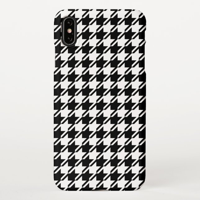 Houndstooth BW Rpt Pattern iPhone Case (Back)