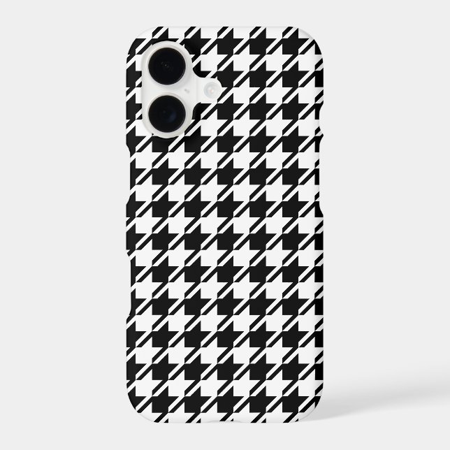 Houndstooth BW Rpt Pattern iPhone Case (Back)