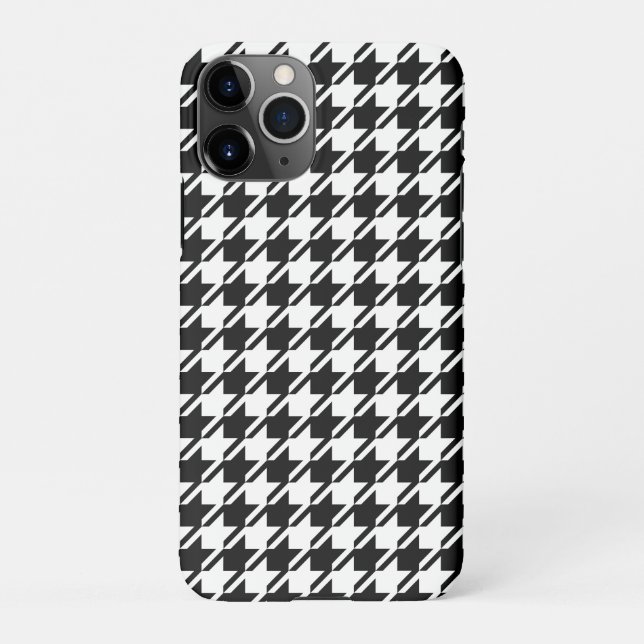 Houndstooth BW Rpt Pattern iPhone Case (Back)