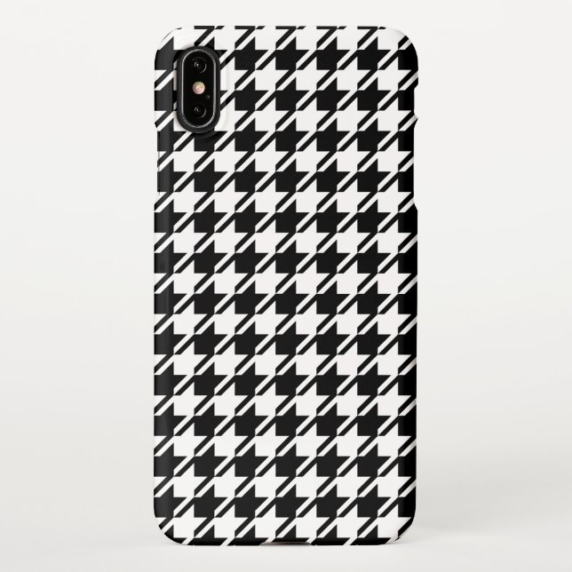 Houndstooth BW Rpt Pattern iPhone Case (Back)