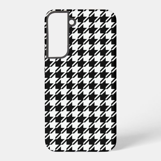 Houndstooth BW Rpt Pattern Samsung Galaxy S22+ Case (Back)