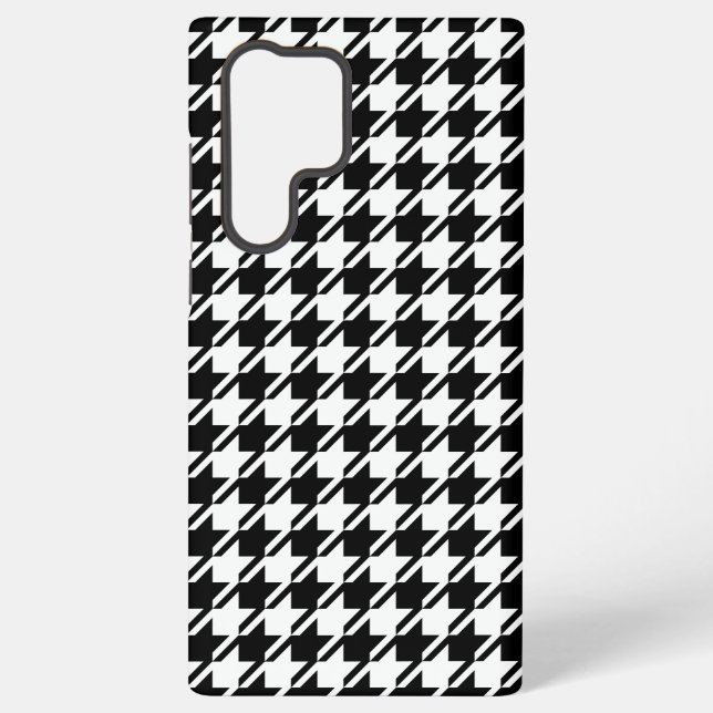 Houndstooth BW Rpt Pattern Samsung Galaxy S22 Ultra Case (Back)