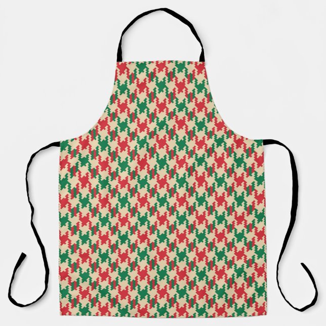Houndstooth check pattern, dog tooth design. apron (Front)