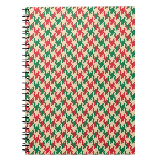 Houndstooth check pattern, dog tooth design. notebook (Front)