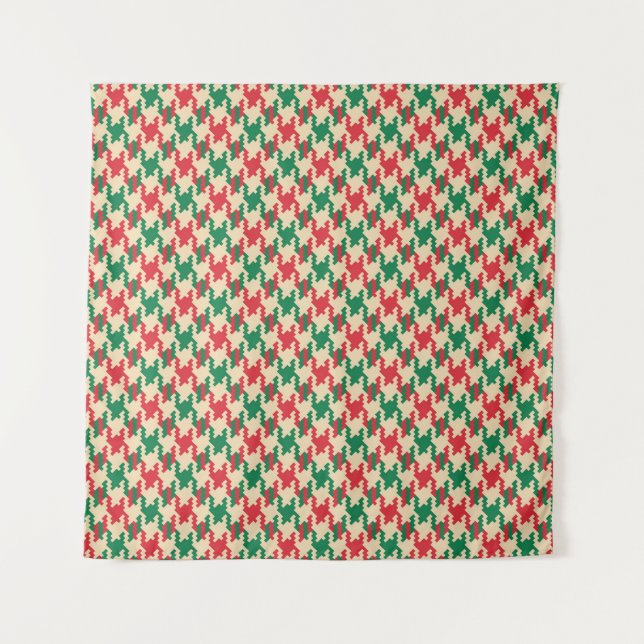Houndstooth check pattern, dog tooth design. tapestry (Front)