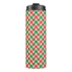 Houndstooth check pattern, dog tooth design. thermal tumbler