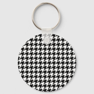 houndstooth check pattern key ring