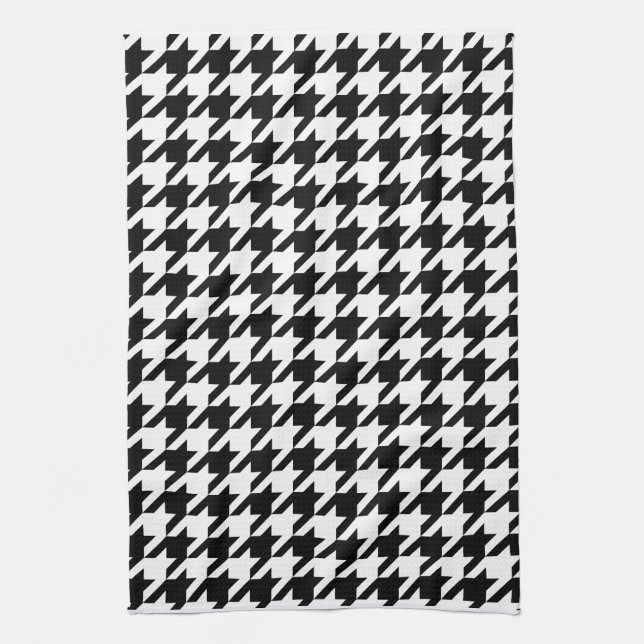 houndstooth check pattern tea towel (Vertical)